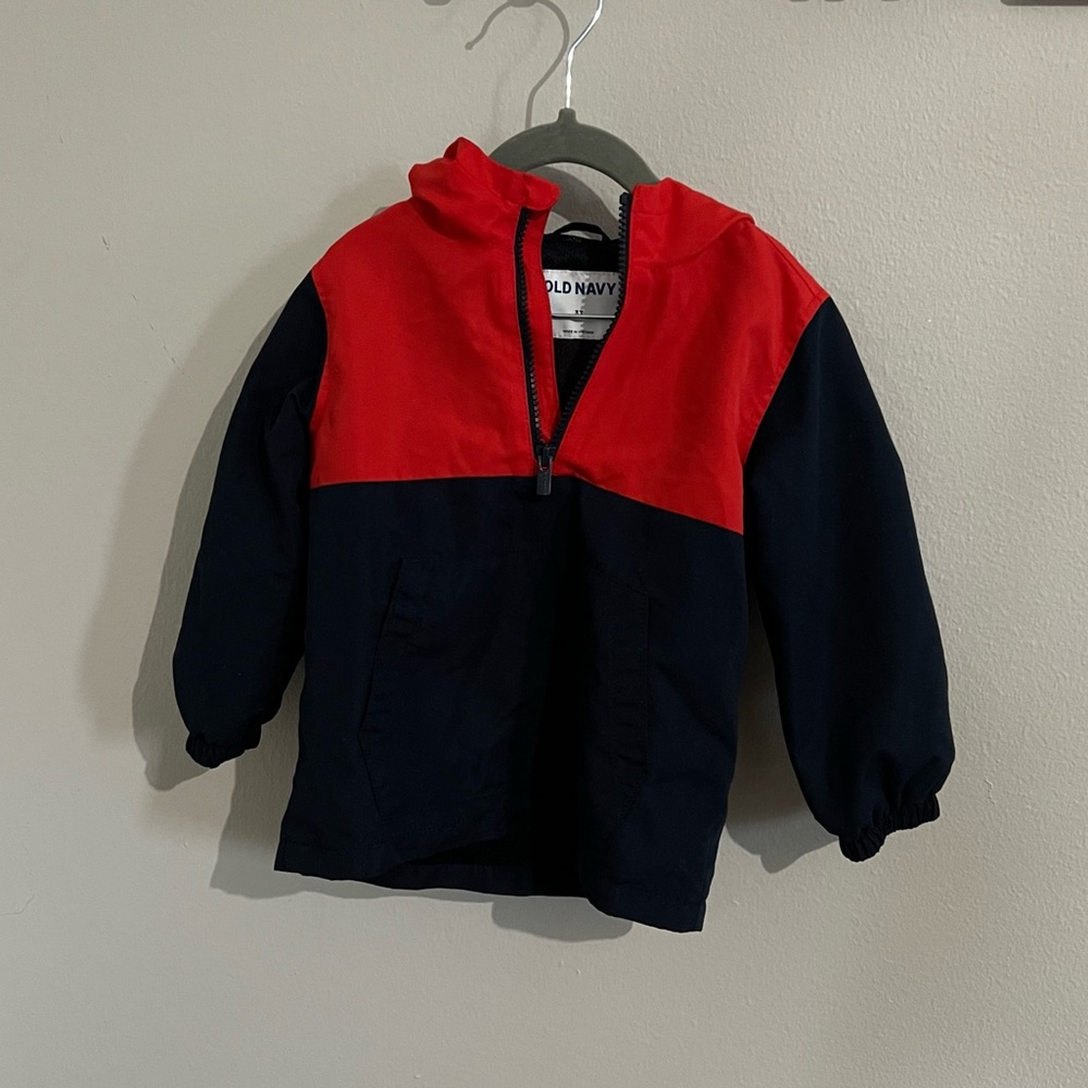 Red and Navy Blue Pull Over Wind Breaker